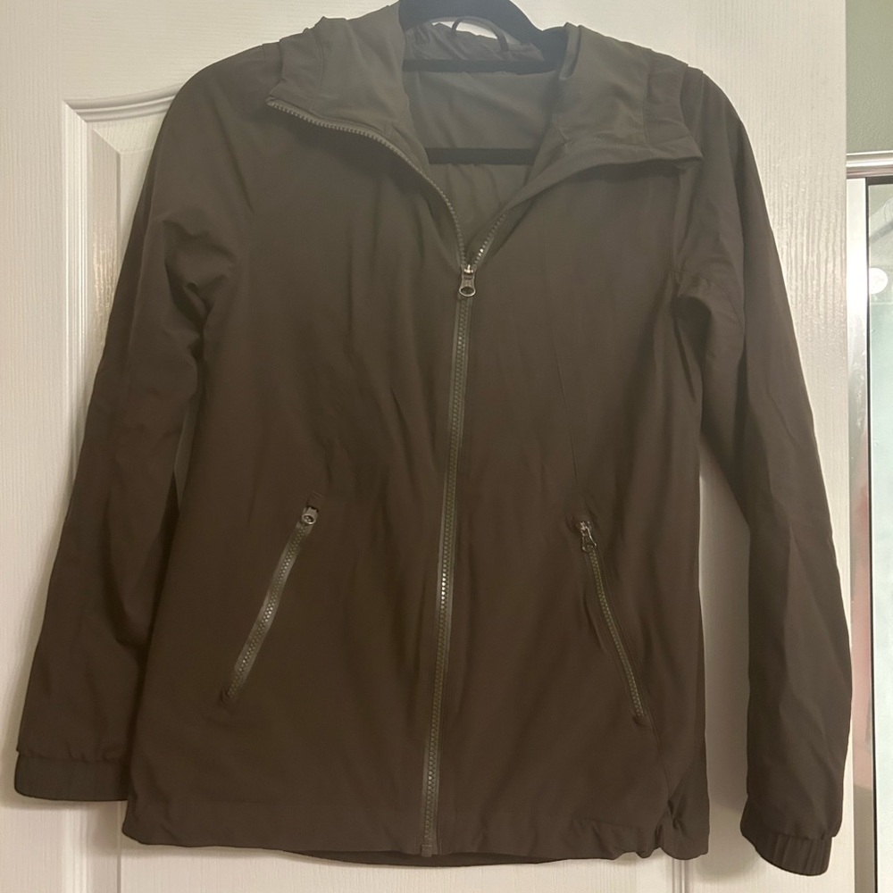 lululemon athletica olive green rain Jacket